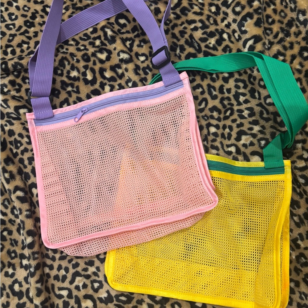 Colorful Mesh Tote sea shells, Beach collection Bags